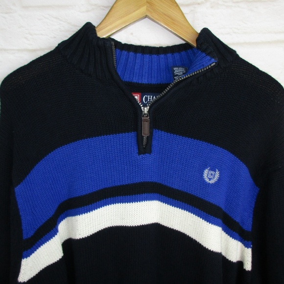 Chaps Sweaters | Chaps 2 Zip Blue Sweater Mens Size 3xl | Poshmark